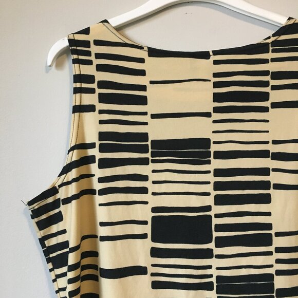 Vintage Y2K Canadian Creamed Honey and Black Stretchy Barcode Tank Top - Picture 6 of 14